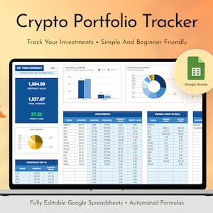 Cryptoportfoliotracker Spotbeleggen Spreadsheet Google Spreadsheets Handelsdagboek Geschikt voor beginners Eenvoudige spreadsheet Persoonlijke financiën