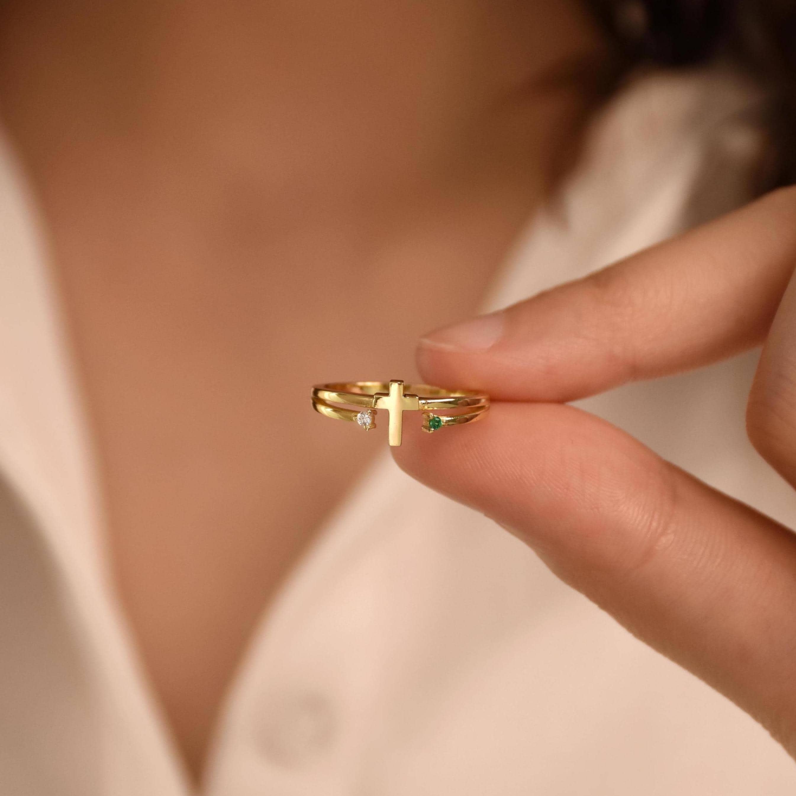 Brass Cross Ring