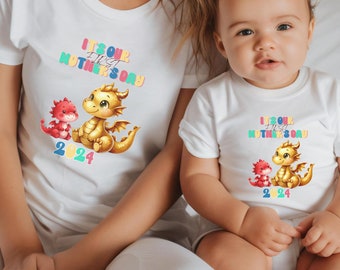 2024 Mommy and Me Set, First Mother's day gift, dragon baby matching shirt, baby shirt, mom Tshirt, new born, dragon year, teeshirt mama