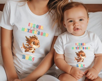 Mommy and Me Set, First Mother's day, gift for mom, gift for her, matching shirt, baby shirt, mom shirt, new born, dragon year, dragon shirt