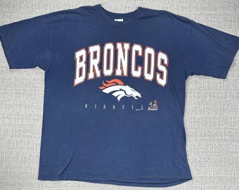 Vintage Denver Broncos Shirt Mens XL Blue NFL Football Graphic Tee 90s
