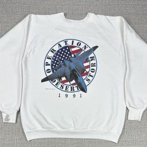 Vintage Operation Desert Storm Sweatshirt Sz XL Northrop ALQ-135 1991 F-14 USA