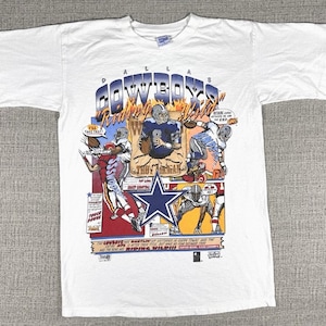 Vintage Salem Dallas Cowboys Troy Aikman Triplets Football Comic Strip Sz M USA