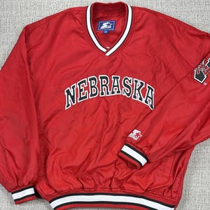 Vintage Nebraska Cornhuskers Jacket Mens XL Starter 90s Waterproof PU Coating