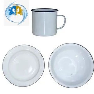 Iyawo plate, bowl, medium cup and spoon/Plato llano, plato hondo, jarro, y cuchara del Iyawo