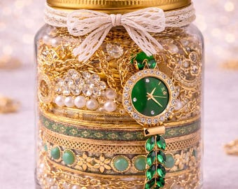 Glam Mystery Jewelry Jar, Gold Silver Colorful Mixed 25 Pcs  display picture 3