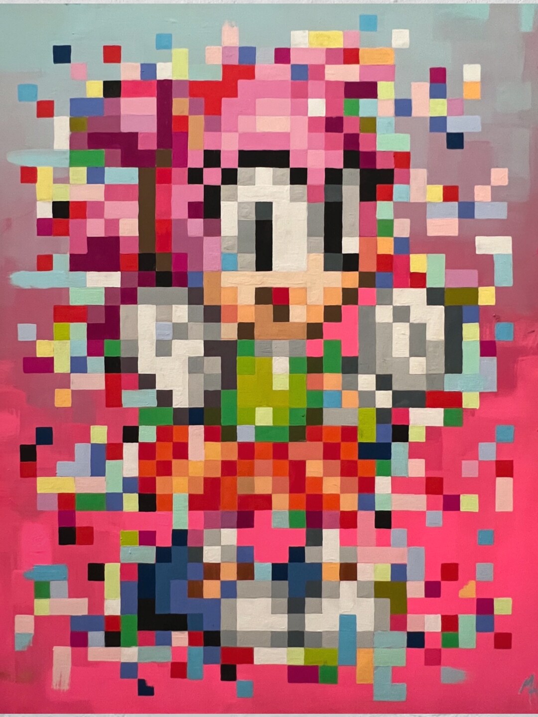 Amy Rose / Sonic the Hedgehog Original Acrylic Painting print Pixel ...