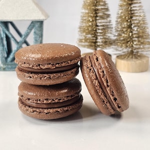 Macarrones de chocolate hechos a mano con ingredientes auténticos, sin colorantes ni saborizantes artificiales, macarrones HALAL, paquetes de 3, 6, 12, 24 y más