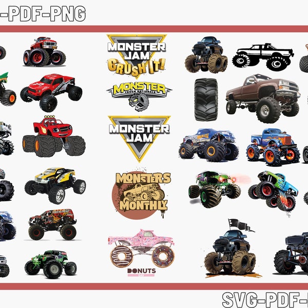 Monster Truck Png , Monster Truck Svg , Monster Truck Layered Bundle , Monster Truck Cut Files , Monster Truck Ciricut