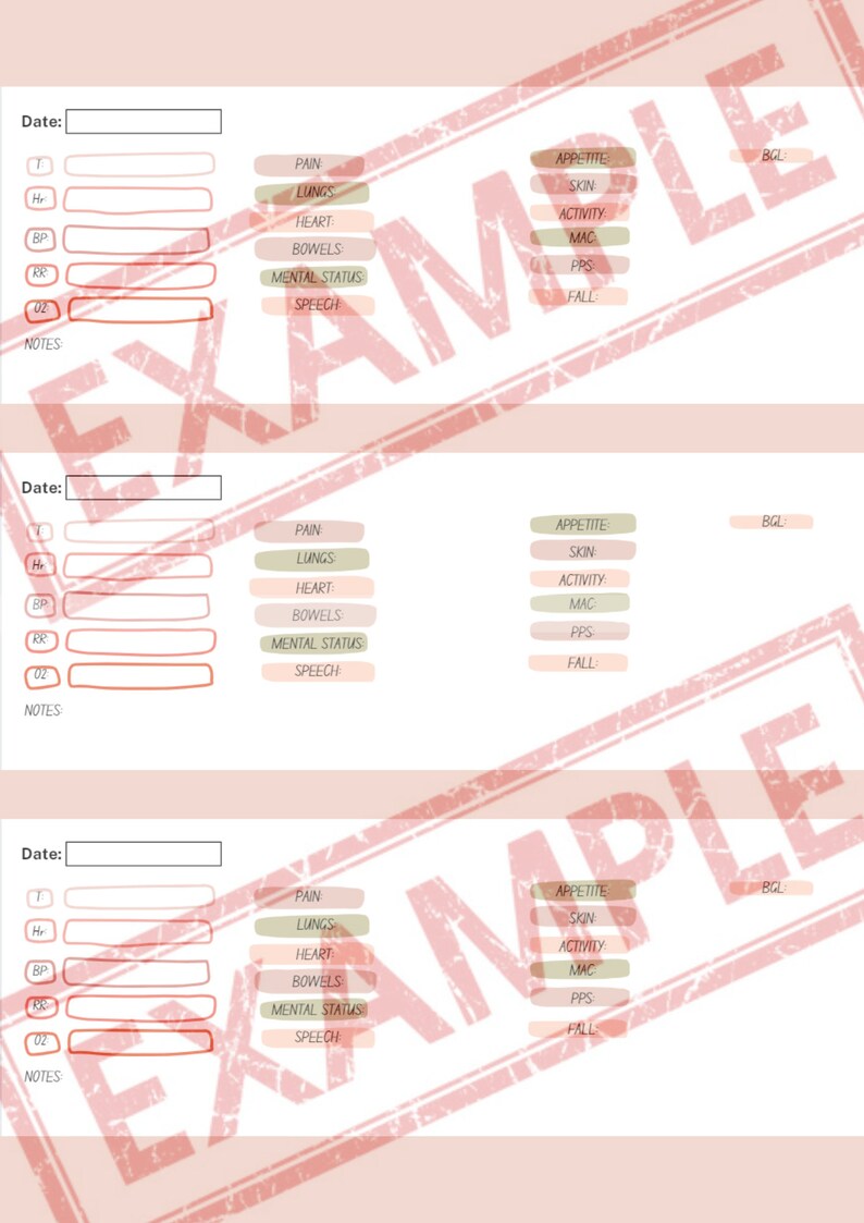 Nurse Assessment Template Etsy Nurse Assessment Template Etsy