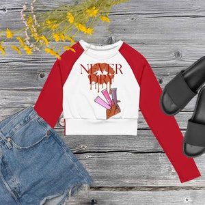 Recycled long-sleeve crop top