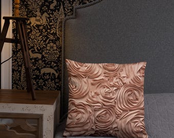 Floral Embossed Pillow, Decorative Accent Pillow