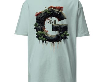 Grime Men’s Heavyweight Cotton Tee: Graphic Print