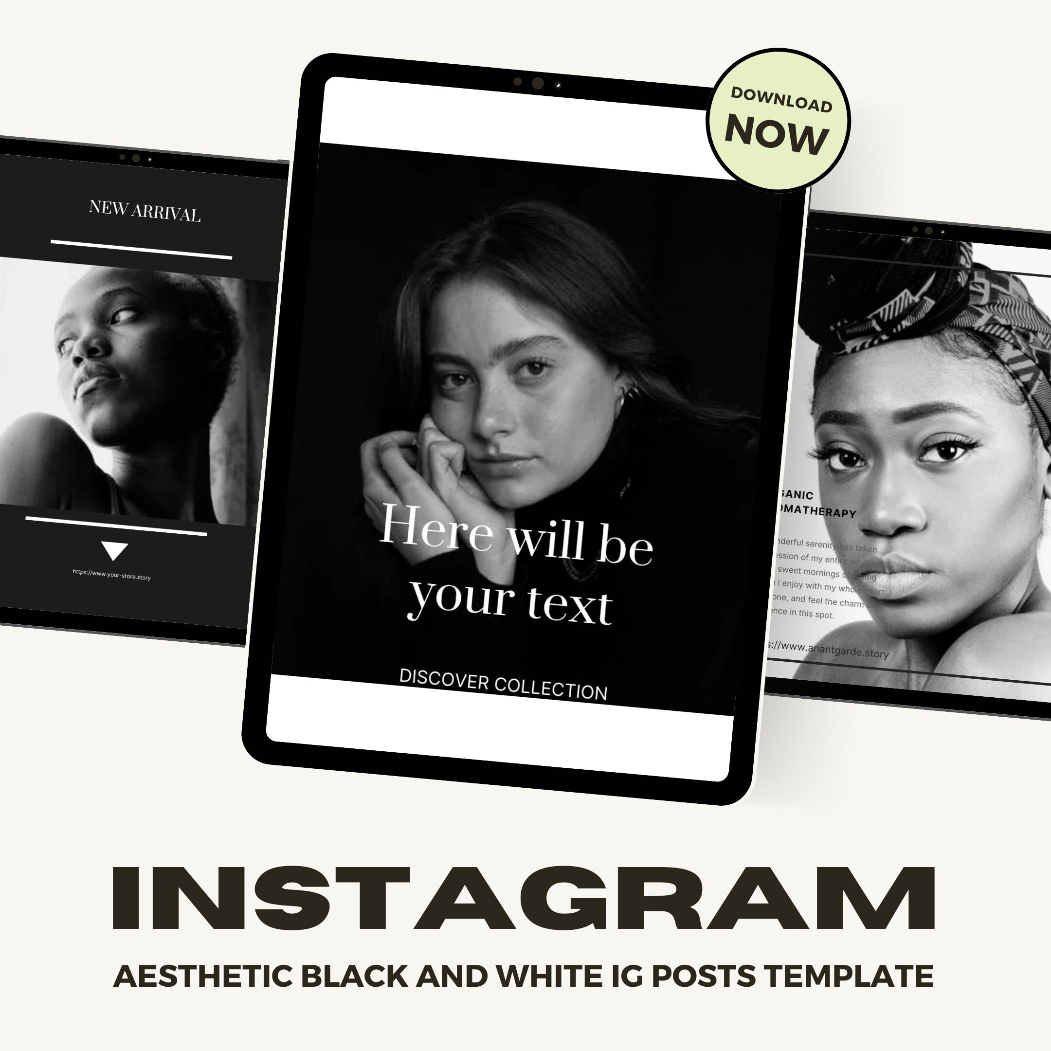 Aesthetic Black and White Instagram Posts Canva Template Instagram ...
