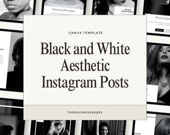 Aesthetic Black and White Instagram Posts Canva Template Instagram Aesthetic Posts Black and White Aesthetic Instagram Posts UGC Template