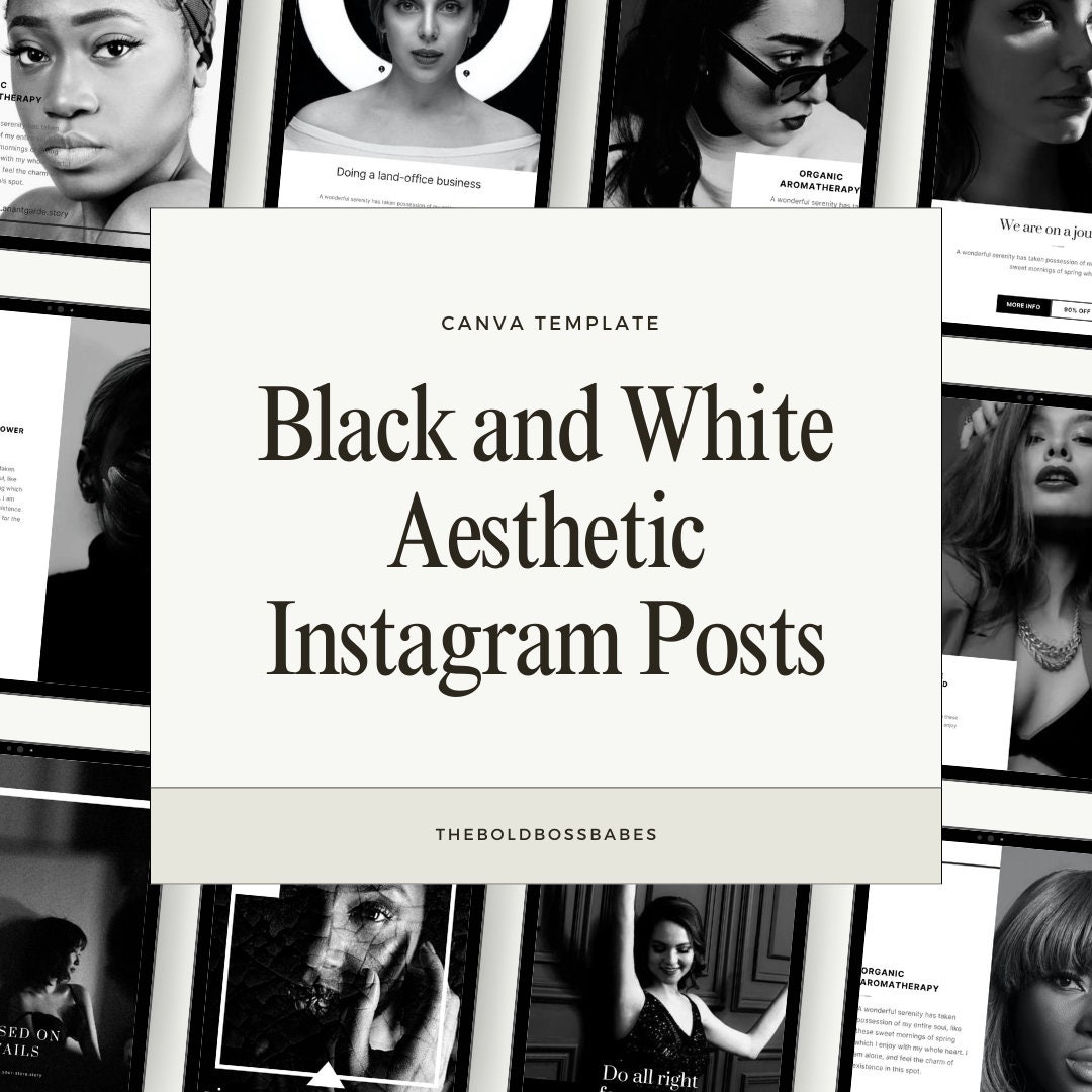 Aesthetic Black and White Instagram Posts Canva Template Instagram ...