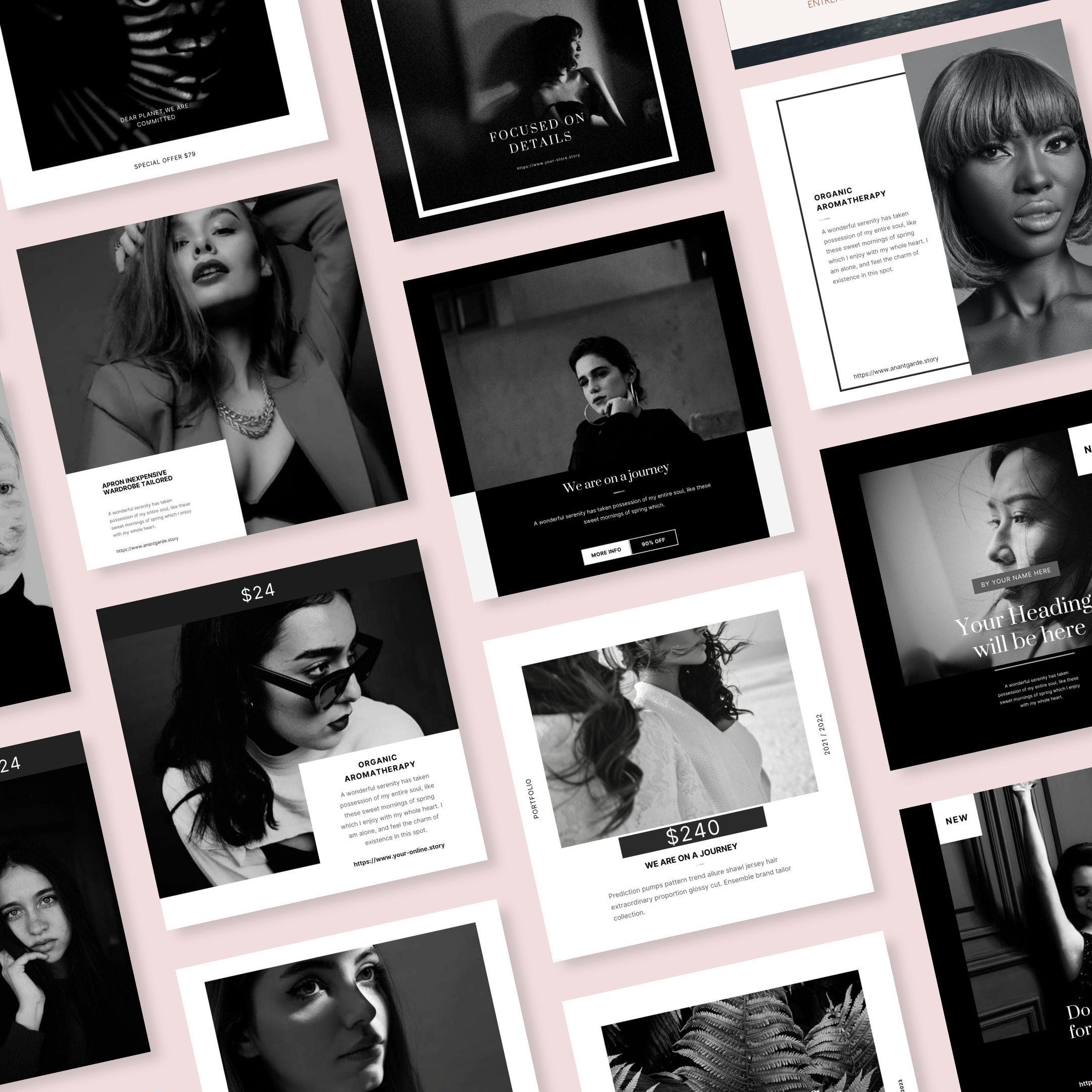 Aesthetic Black and White Instagram Posts Canva Template Instagram ...