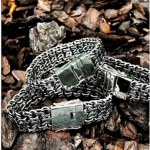 925 Silver Men’s Bracelet , Custom Engraving , Heavy Chain , Gift for Him Dad Boyfriend , Masculine Jewelry , Handmade
