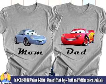 Disney Cars Family Matching Shirts, McQueen, Sally, Mater