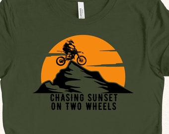 Camiseta de moto Chasing Sunset, camiseta de motociclista para papá