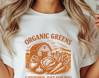 Organic Greens Graphic Tee: Comfort Colors Farm Shirt