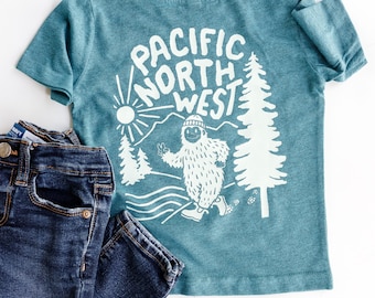 Hide and Seek Club / Pacific Northwest Sasquatch Bigfoot Toddler and Kids T-shirt