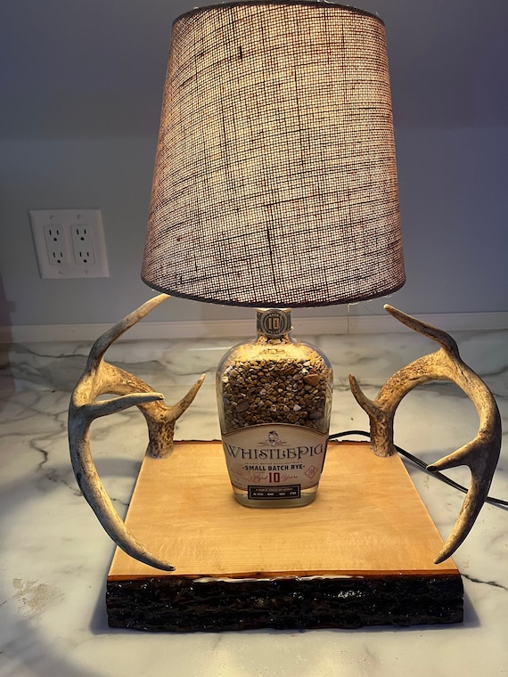 Rustc Deer Antler Lamp & Deer Shade Rustc Cabn, Huntng,Game Room