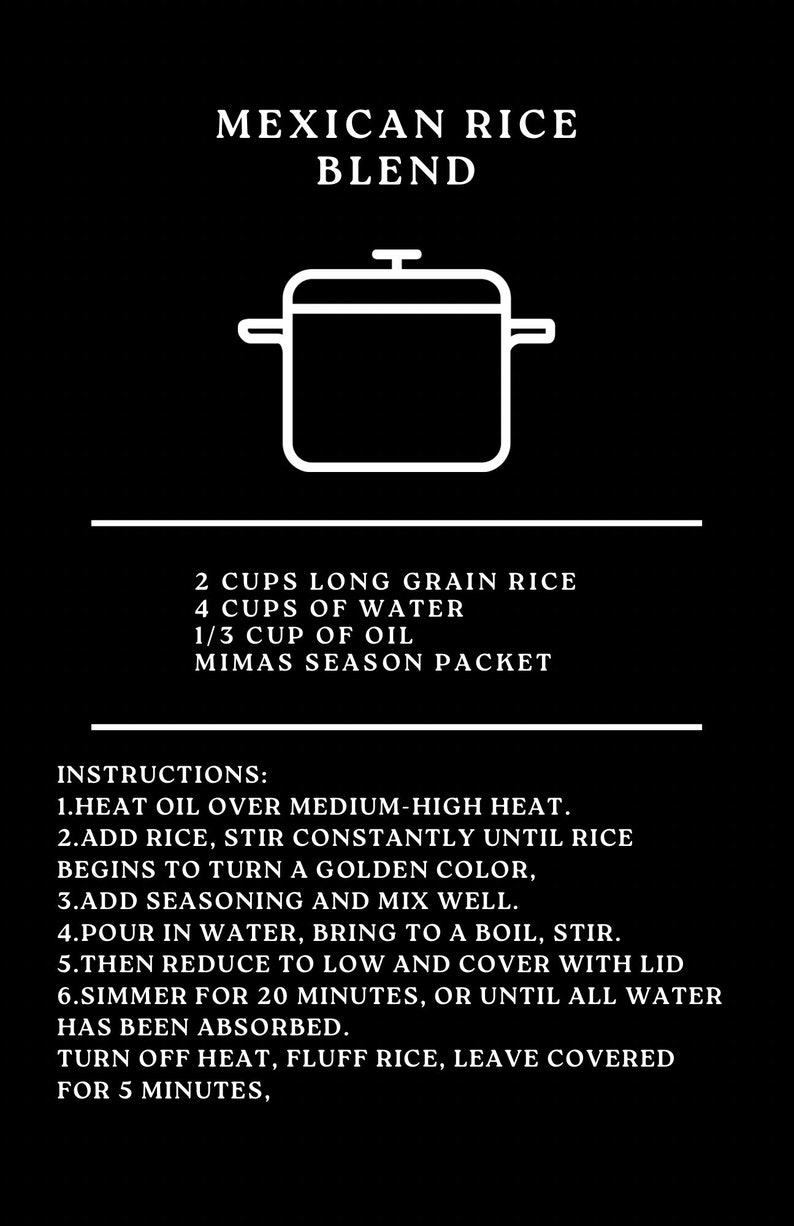 Mexican Rice Seasoning Blend Etsy