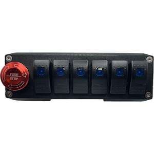 Switch Panel w/6 Illuminated Rocker Switches & Master Cutoff Switch – (No Wiring Included)