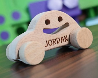 Baby Boy Gift Personalized, Wooden Cars Toys, Custom Present Keepsake, Birthday Gift For Toddlers, Cars With Names For Kids, First Christmas