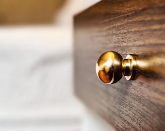Polished Brass Knob - Modern Round Cabinet, Gold Drawer Pull in 1, 1.25 & 1.5 inch