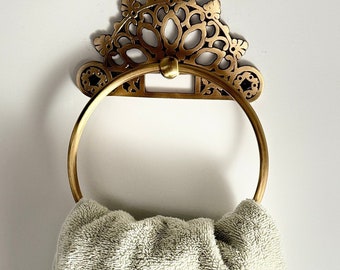 Brass Antique Towel Ring / Handcrafted & Solid Brass / Limited Stock