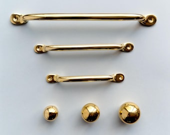 5,5&quot; 7&quot; 10&quot; messing gepolijst minimalistisch keukenkastgrepen dressoir trekt/premium zware kwaliteit/handgemaakt massief messing