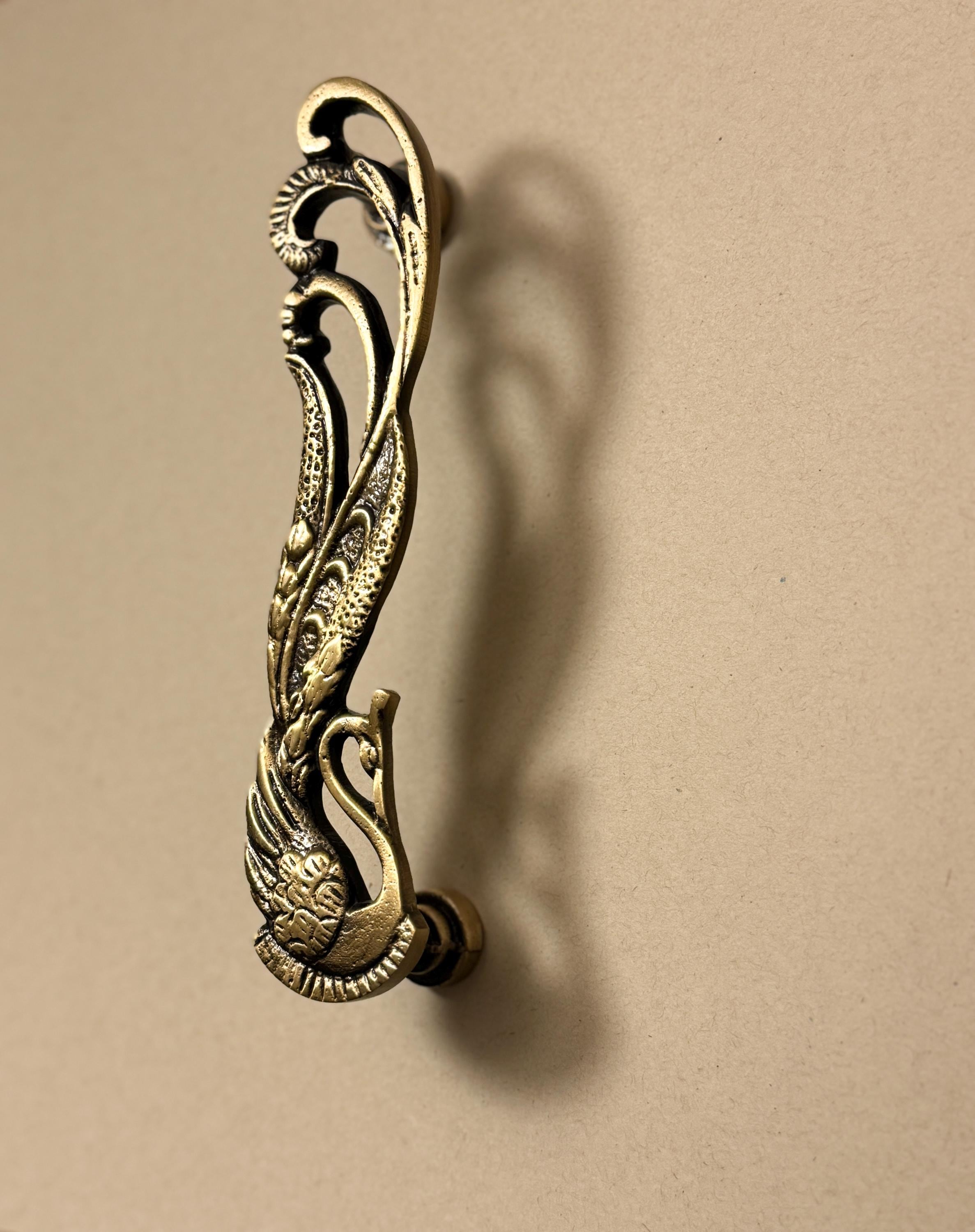 7" and 11" Antique Brass Handles Peacock Home Decor Unique Door — free download
