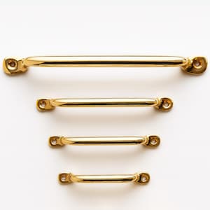5,5 po. 7 po. 10 po. 12 pi. laiton poli minimaliste poignées d'armoires de cuisine / poignées de commode / qualité supérieure lourde / fabriqué à la main en laiton massif