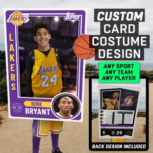Benutzerdefiniertes Sports Trading Card Kostüm | DIY tragbare Sportkarte | Bearbeitbares Design | Baseball Karte | Personalisiert | Halloween-Kostüm