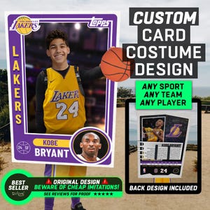 Custom Sports Trading Card Costume | DIY Wearable Sports Card | Editable Design | Baseball Card | Personalized | Halloween Costume