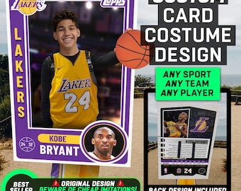 Custom Sports Trading Card Costume | DIY Wearable Sports Card | Editable Design | Baseball Card | Personalized | Halloween Costume