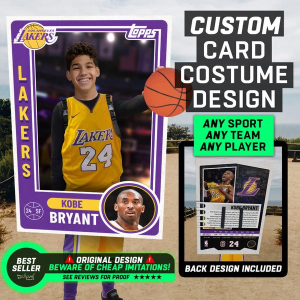 Custom Sports Trading Card Costume | DIY Wearable Sports Card | Editable Design | Baseball Card | Personalized | Halloween Costume