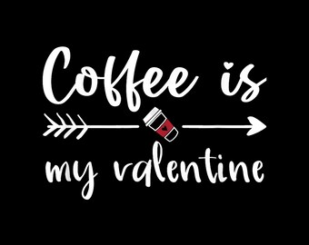 Coffee Is My Valentine Skeleton PNG: Funny Valentine's Day Design (Digital Download)