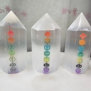 Torre Chakra Selenita, Cristal Selenita, Chakra, Selenita, Torre Selenita