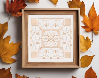 秋の夢 ブラックワークパターン