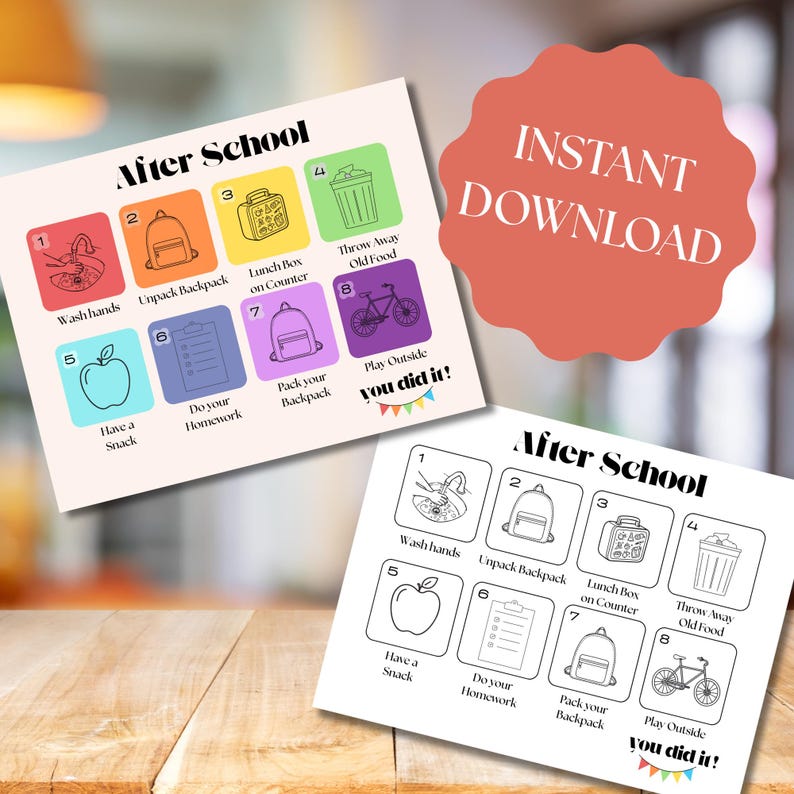 After School Routine Tracking Chart After School Chart for Kids | Visual Checklist | ADHD Autism Routine ...