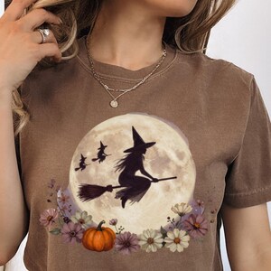 Twin Mom Halloween Shirt | Boho Witch Graphic Tee | Mom of Two Spooky Summerween Shirt | Comfort Colors Retro Cottagecore Witchy Tee