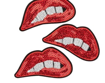 Sequin Lips Custom Hat Patch