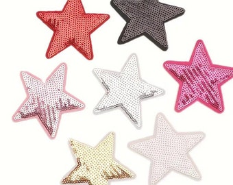 Sequin Star Assortment Hat Patches