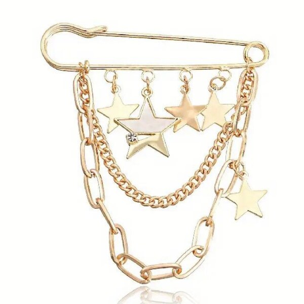 Gold Star Tassel Hat Pin