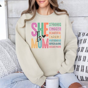 She Is Mom Shirt, Cute Mom Tee, Bible Verse Shirt, Gift For Mom, Christian Mom Tee, Mothers Day Gift, Blessed Mom Shirt, Mom Life Shirt image 2