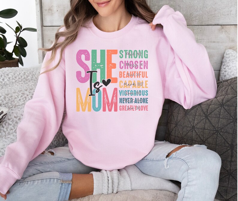 She Is Mom Shirt, Cute Mom Tee, Bible Verse Shirt, Gift For Mom, Christian Mom Tee, Mothers Day Gift, Blessed Mom Shirt, Mom Life Shirt image 3