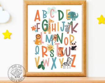 Boho Safari Animal Nursery Prints: Jungle Wall Art Set (Digital Download)